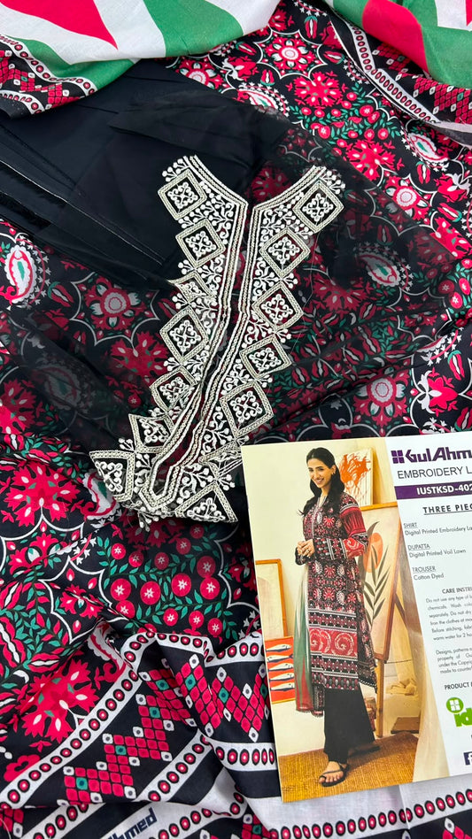 GULAHMED LAWN EMB 3 PC