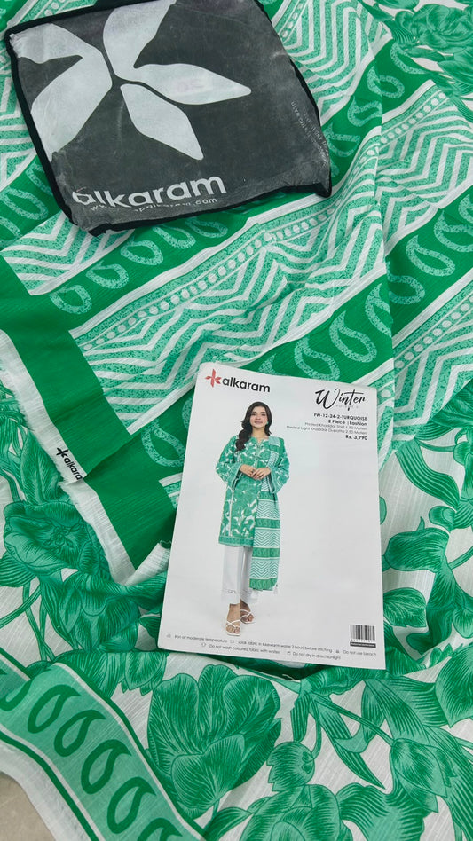 ALKARAM KHADDAR 2 PC SHIRT DUPATTA