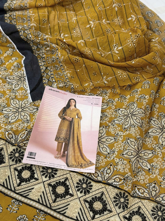 ALKARAM LUXURY LAWN EMB 3 PC