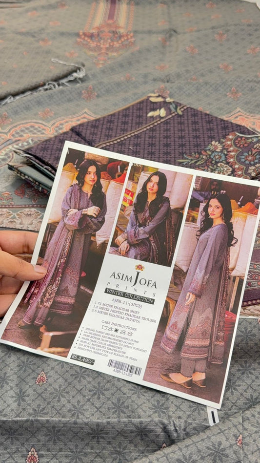 ASIM JOFA KHADDAR 3 PC