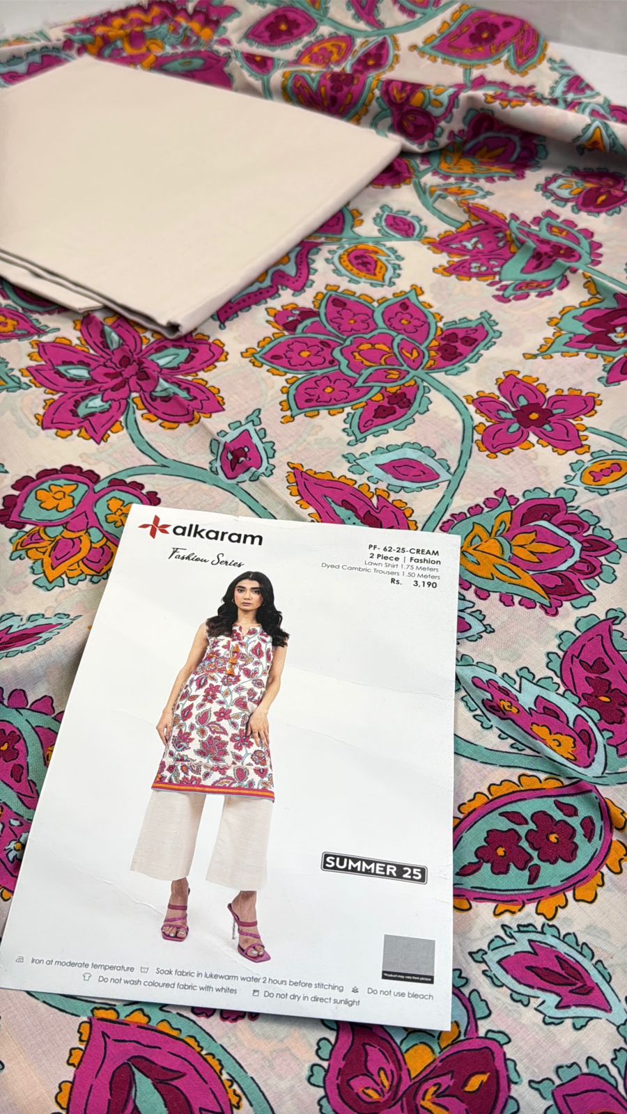 ALKARAM 2PC (PRINTED) SHIRT TROUSER