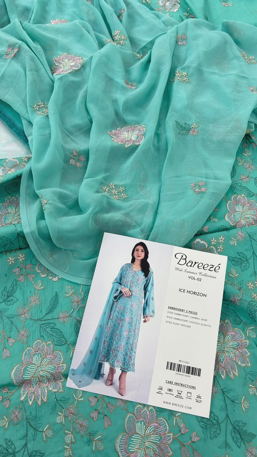 BAREEZE EMB LAWN 3 PC