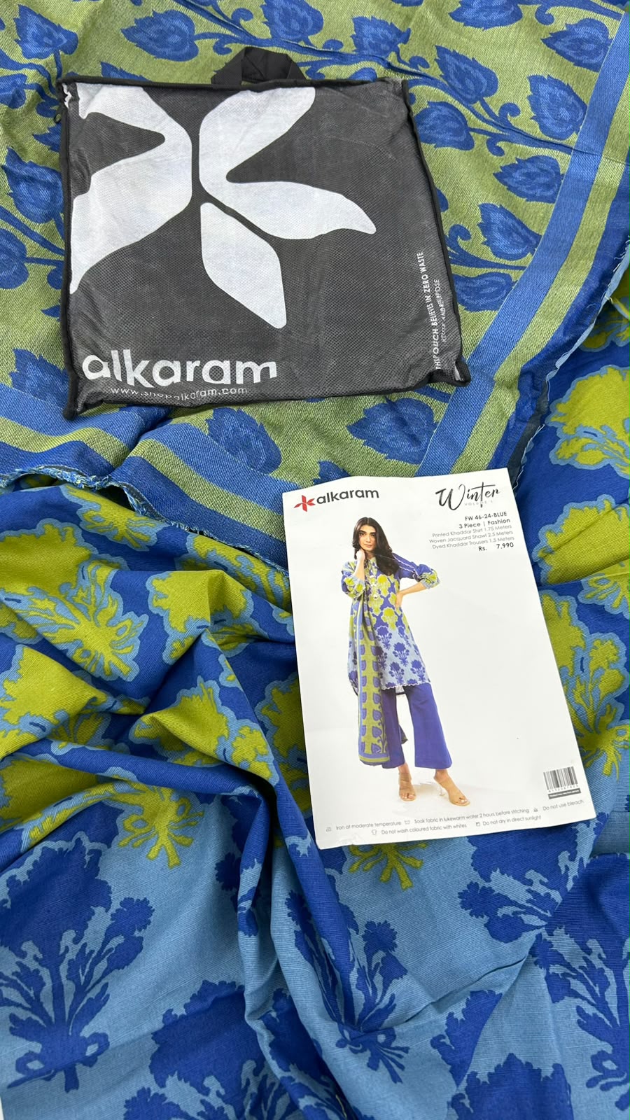 ALKARAM KARANDI WITH JACQUARD SHAWL 3 PC
