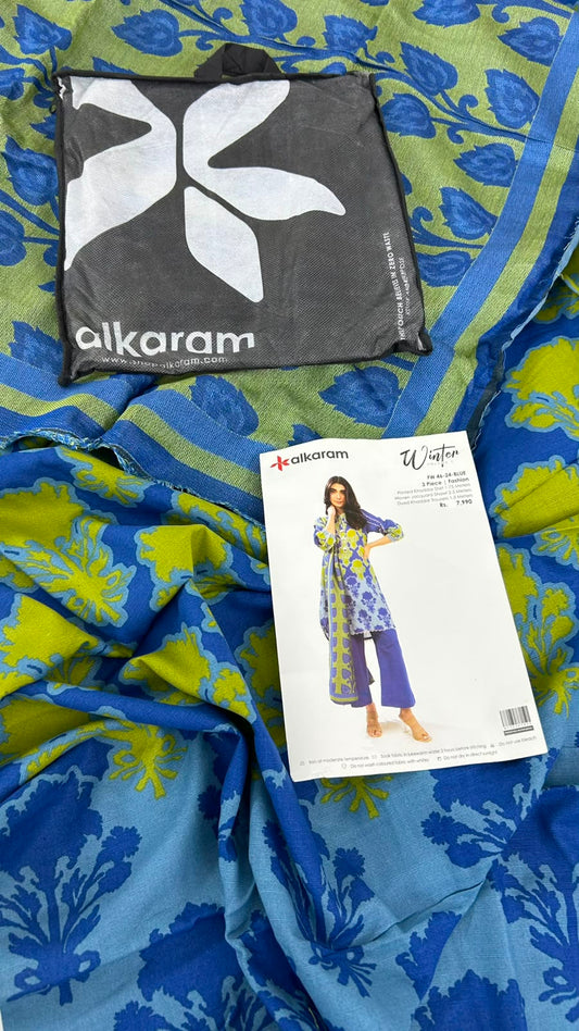 ALKARAM KARANDI WITH JACQUARD SHAWL 3 PC
