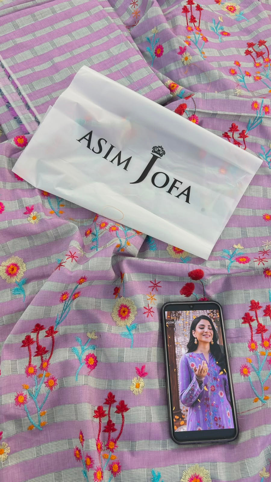 ASIMJOFA EMB SLUB LIGHT VISCOSE 2 PC SHIRT TROUSER