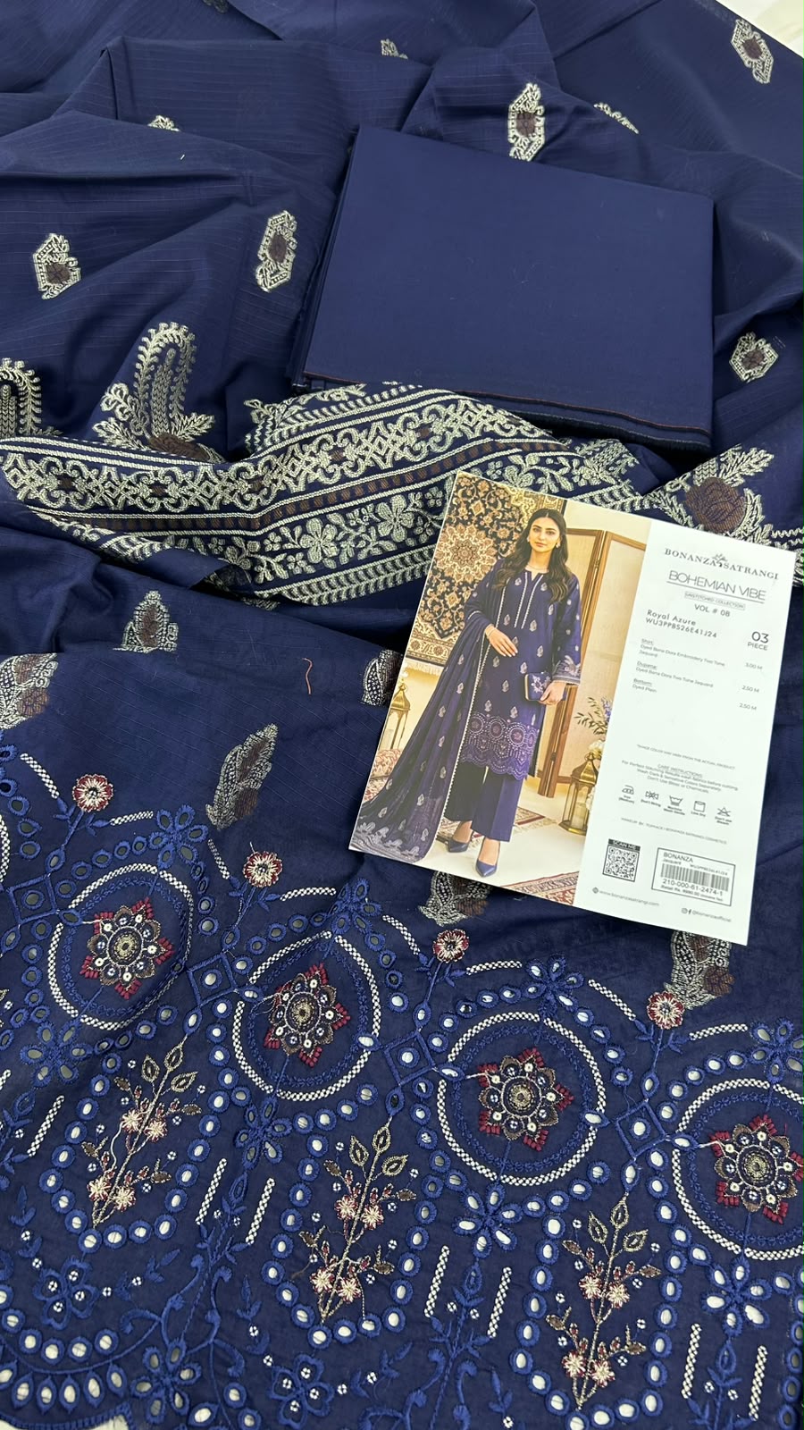 BONANZA LAWN CHICKANKARI 3 PC