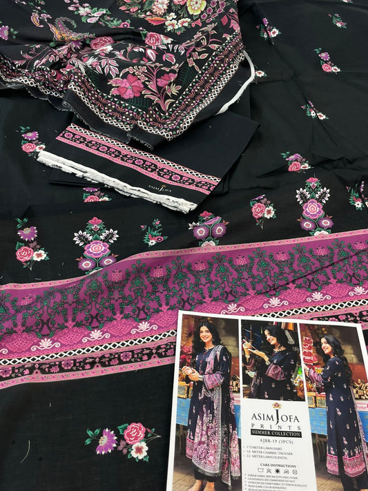 ASIM JOFA LAWN 3 PC