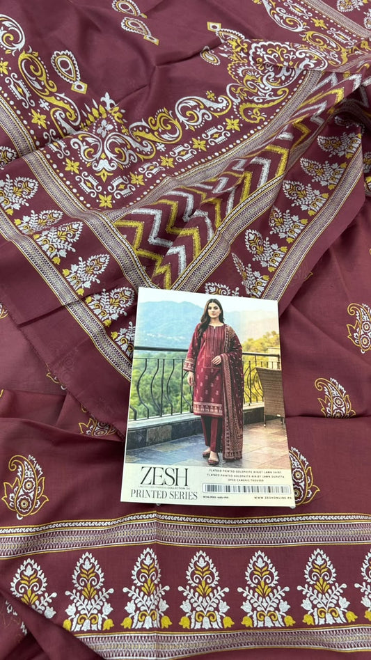 ZESH BLOCK PRINT LAWN 3 PC