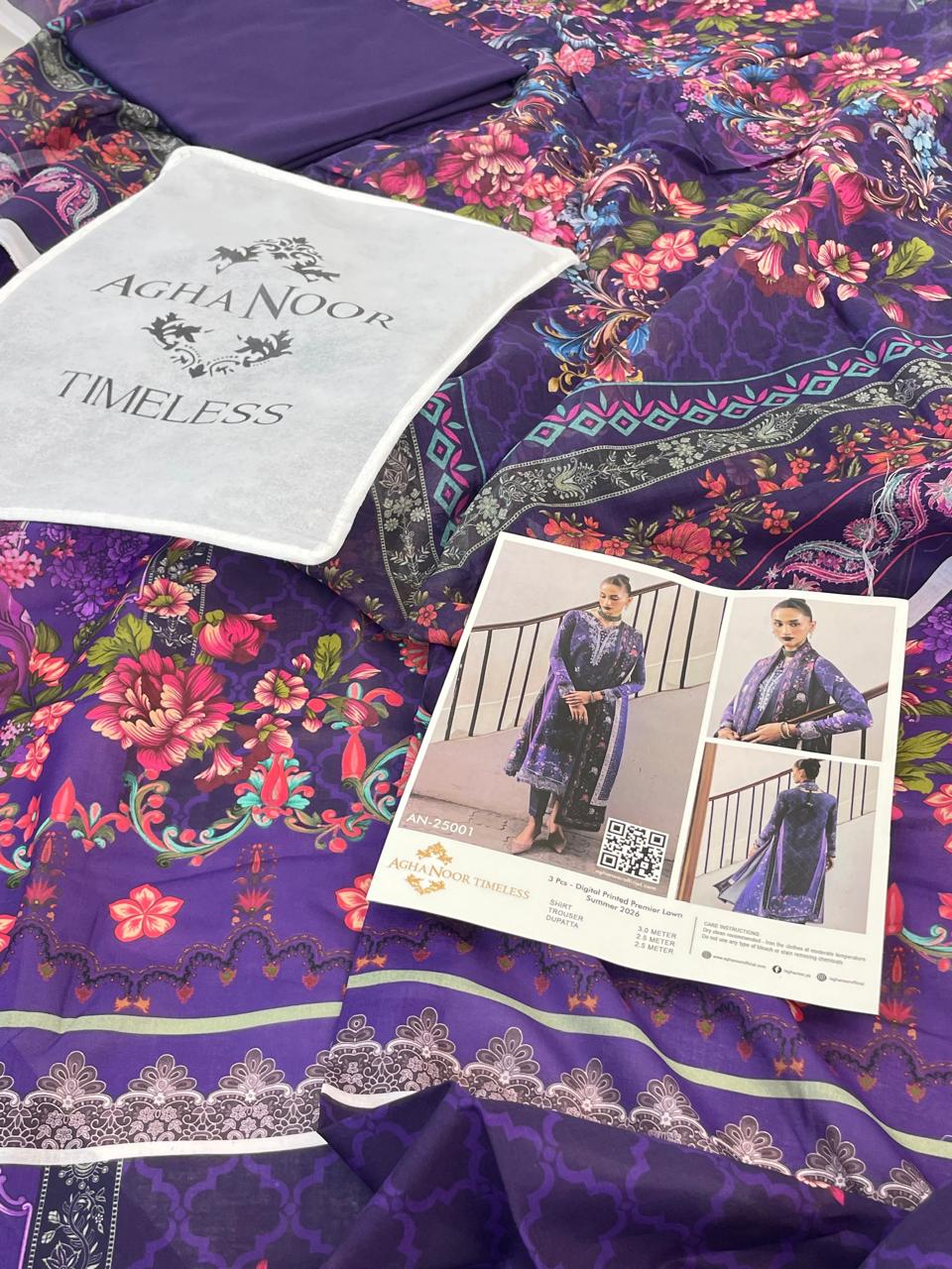 AGHA NOOR LAWN 3  PC
