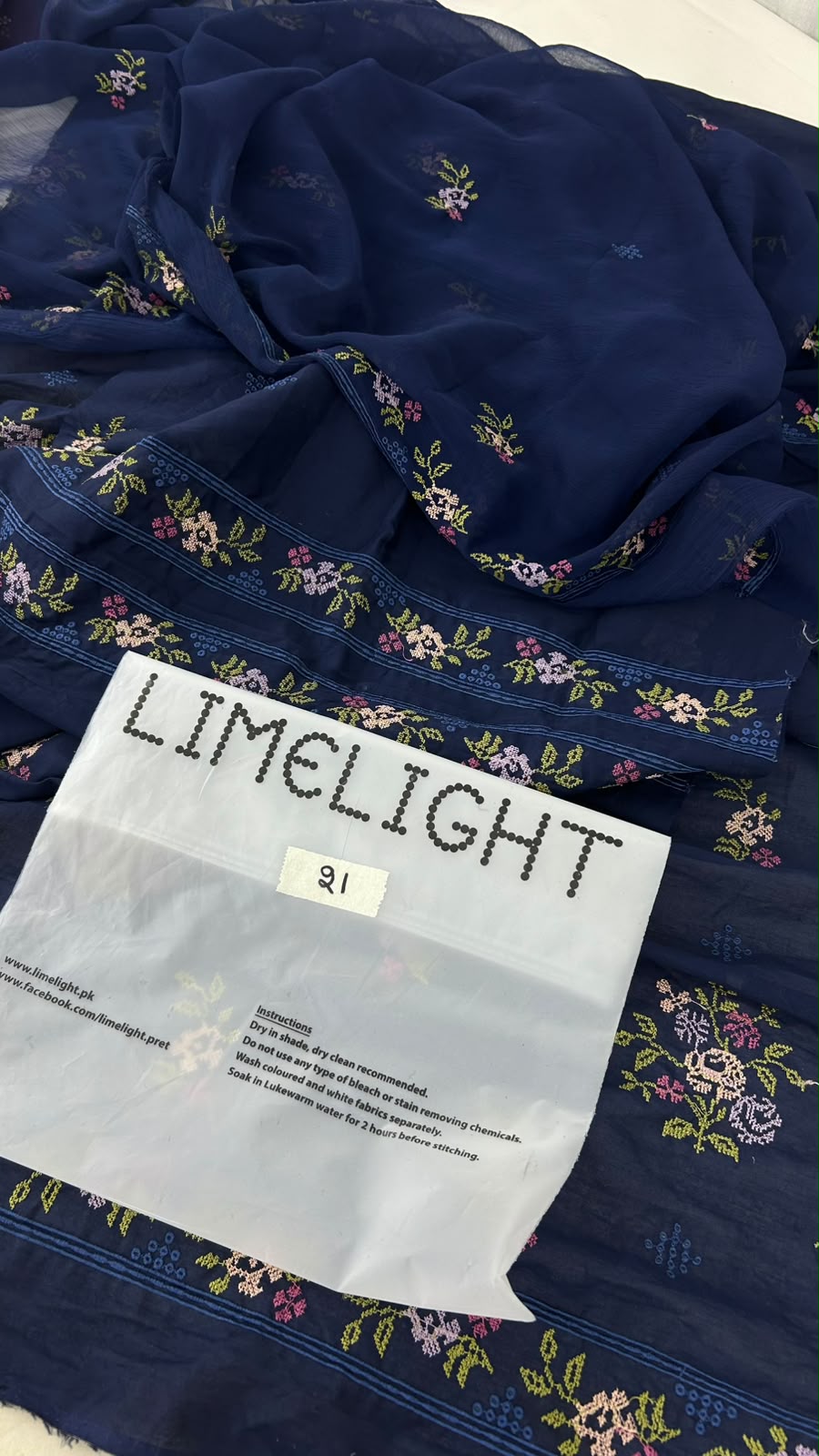 LIMELIGHT EMB 2 PC SHIRT DUPATTA
