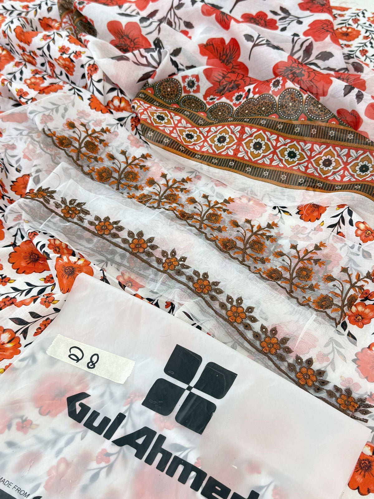GULAHMED EMB 2 PC SHIRT DUPATTA