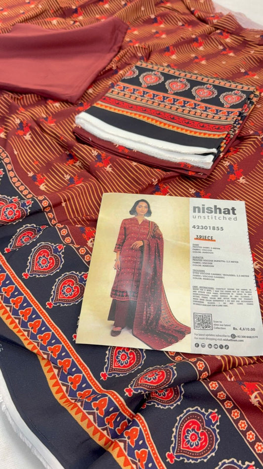 NISHAT VISCOSE 3 PC