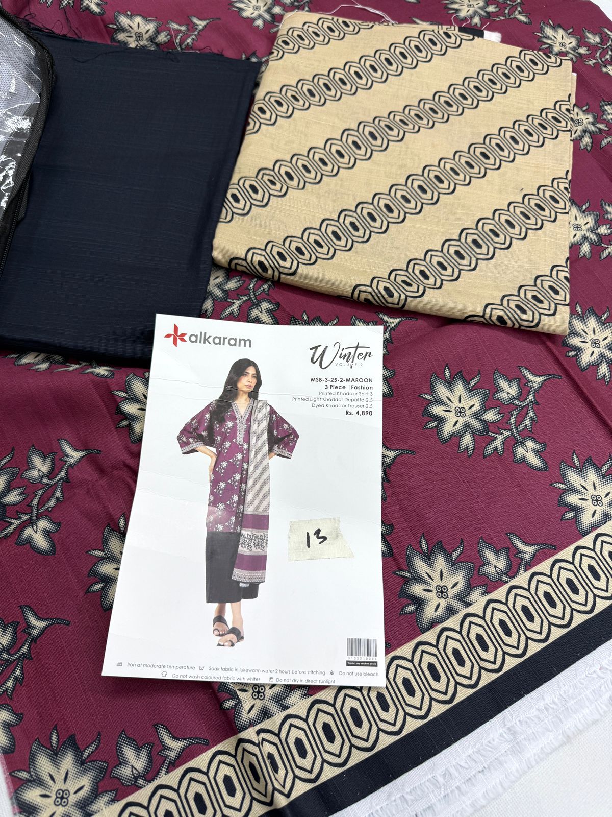ALKARAM KHADDAR 3 PC