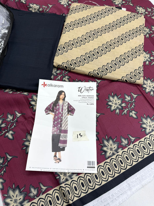 ALKARAM KHADDAR 3 PC