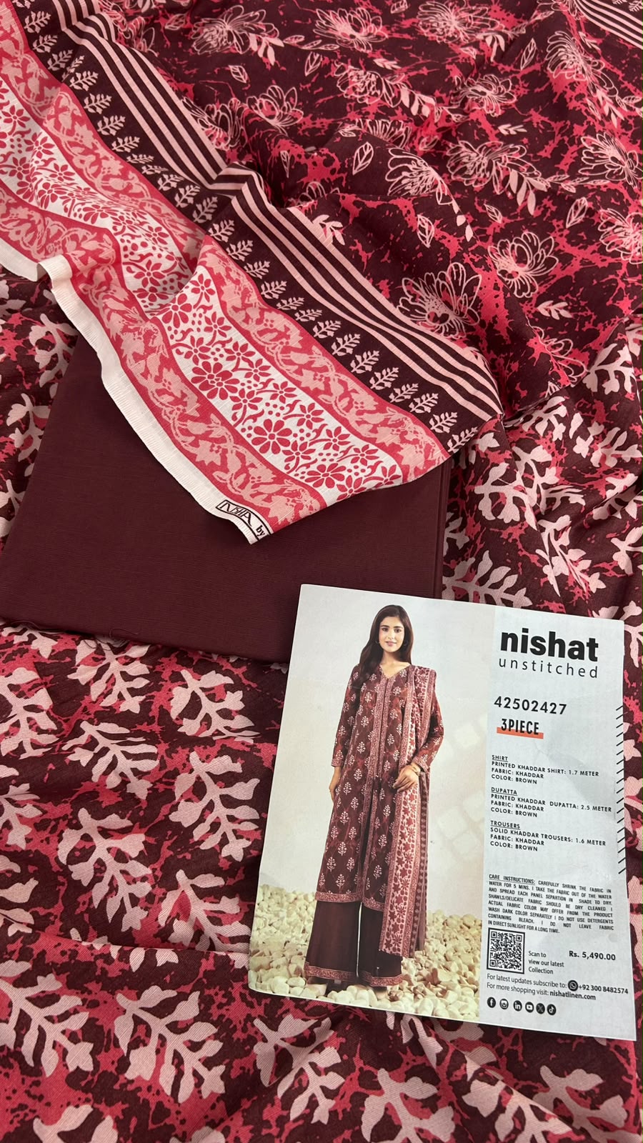 NISHAT KHADDAR 3 PC