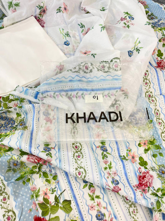 KHAADI LAWN 3 PC