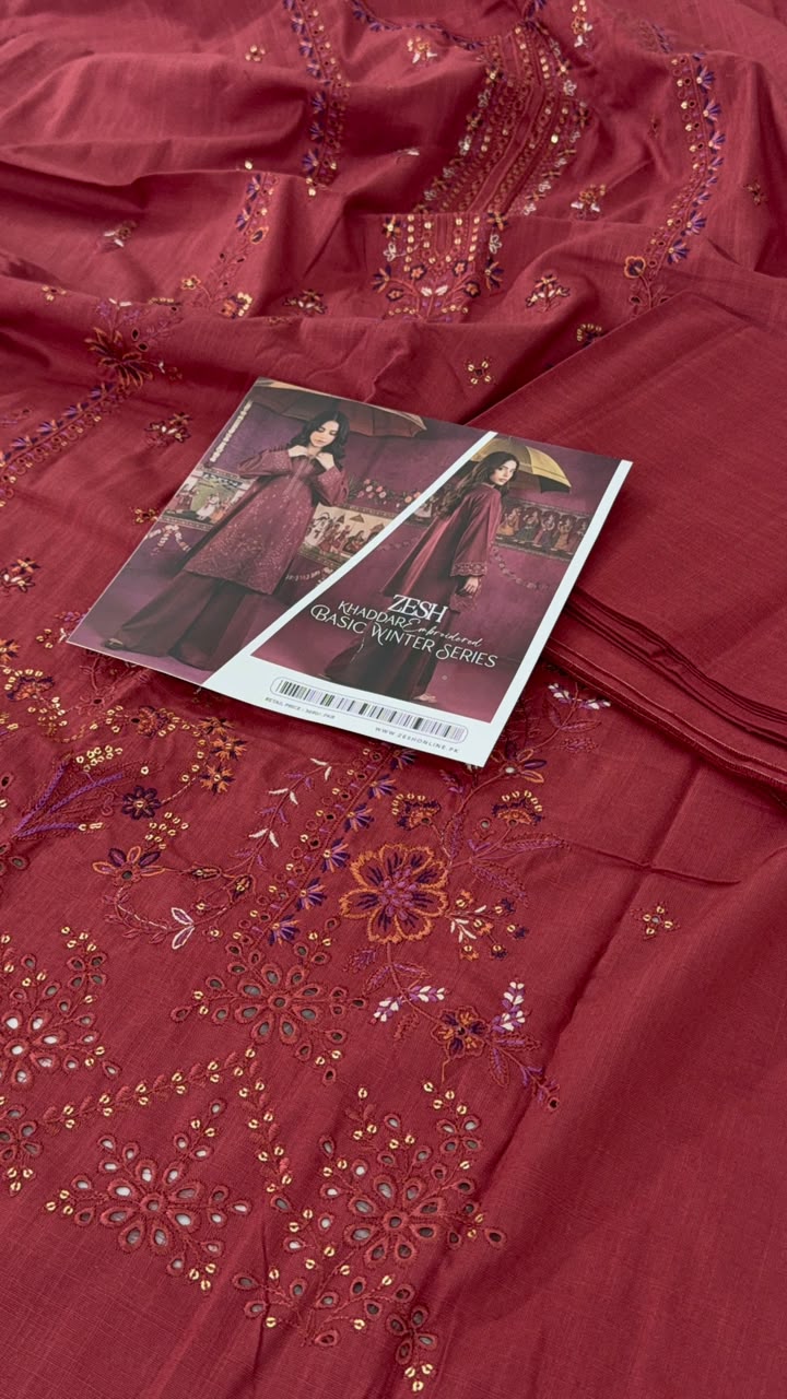 ZESH EMB KHADDAR 2 PC SHIRT TROUSER