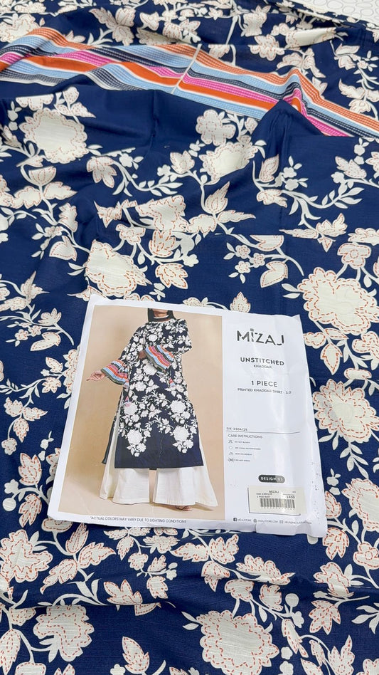 MIZAJ KHADDAR SHIRT 1 PC