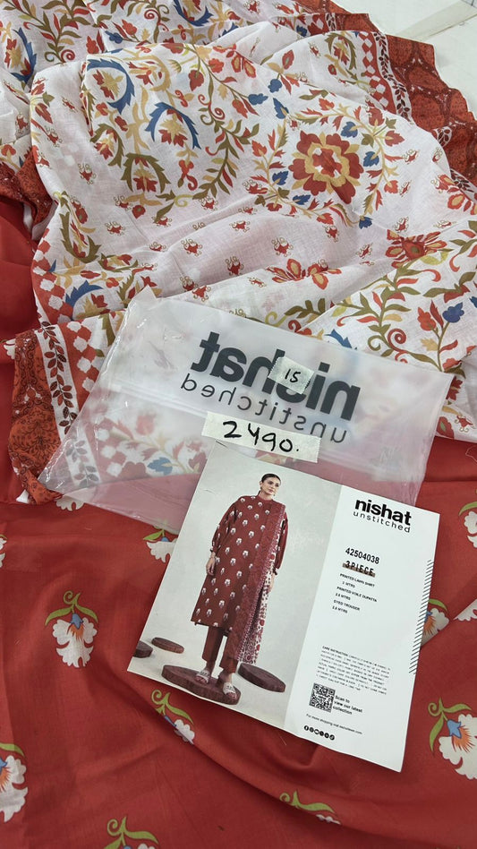 NISHAT LAWN 3 PC