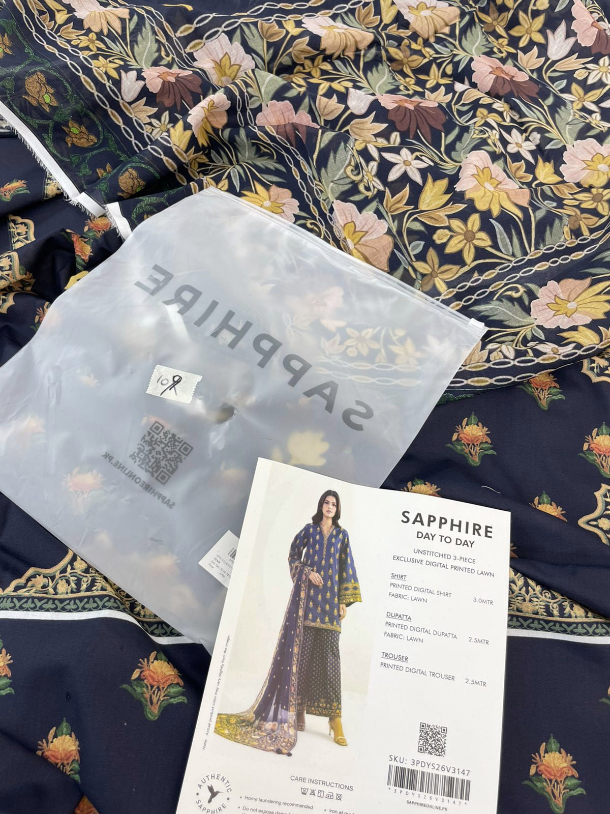 SAPPHIRE LAWN 3 PC