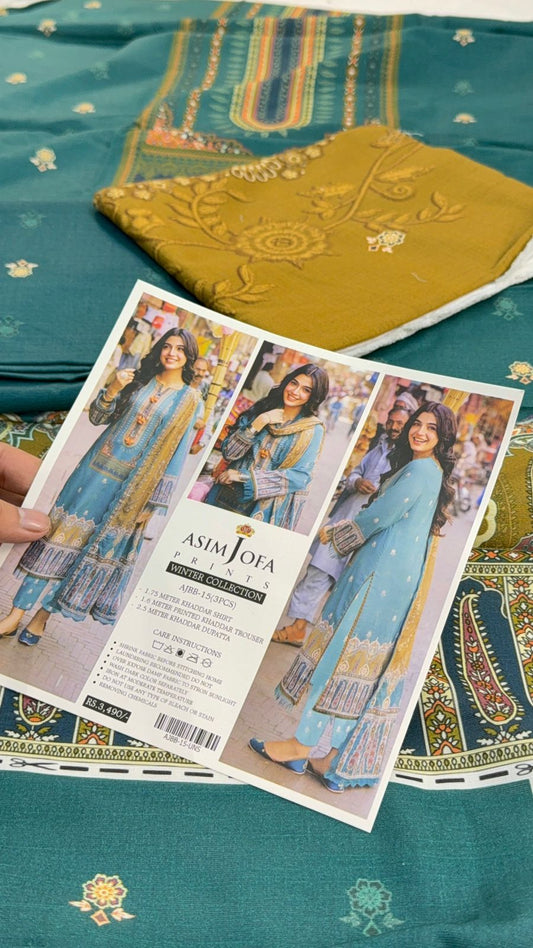 ASIM JOFA KHADDAR 3 PC