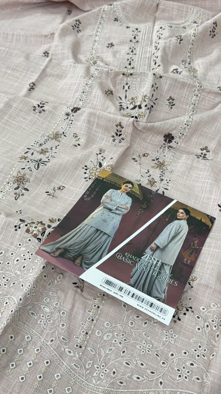ZESH EMB KHADDAR 2 PC SHIRT TROUSER