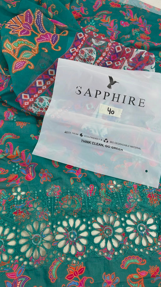 SAPPHIRE CHICKANKARI 2 PC SHIRT DUPATTA