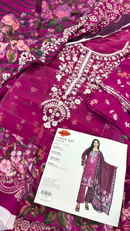KHAADI EMBROIDERED KHADDAR 3 PC