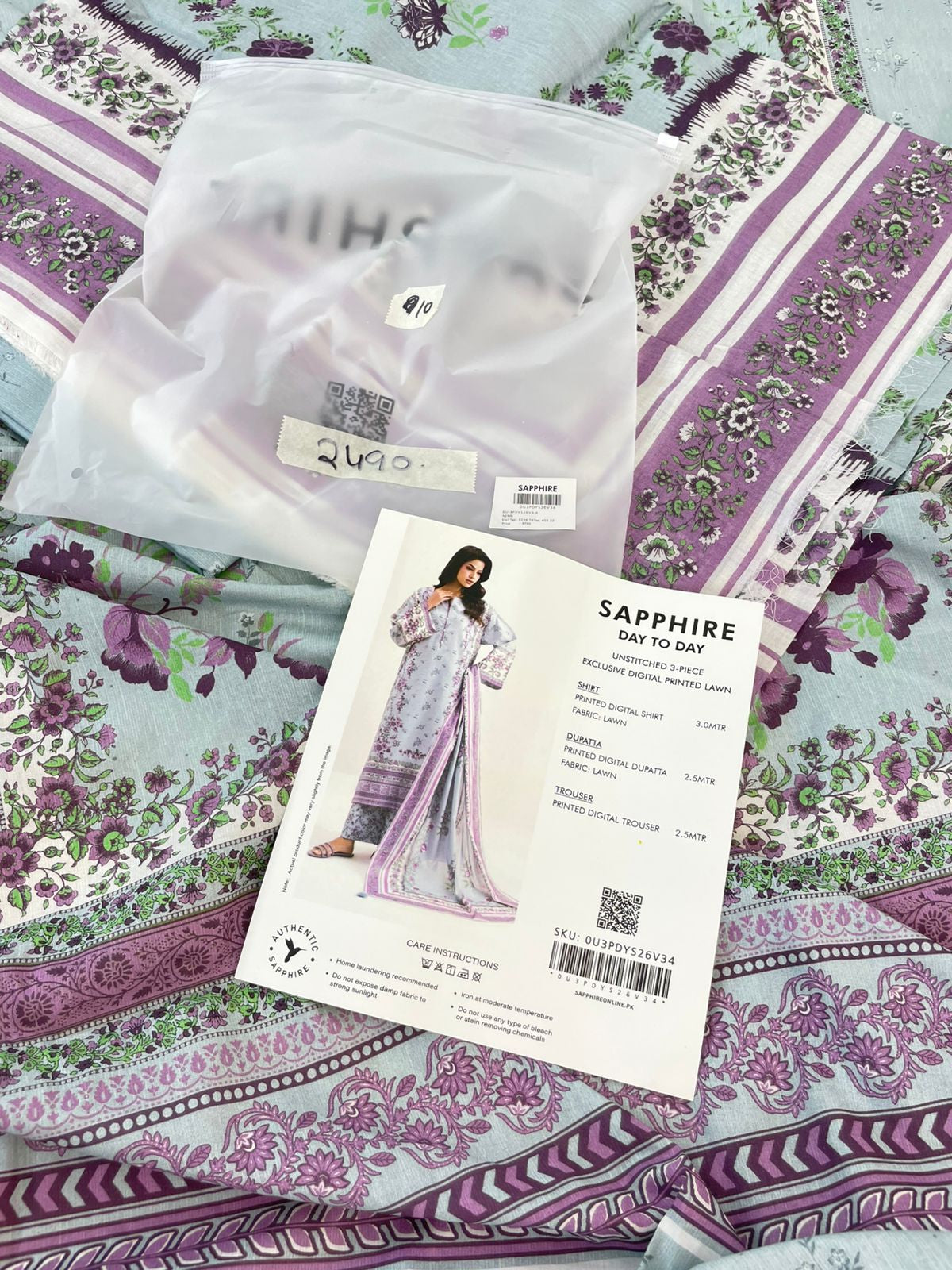 SAPPHIRE LAWN 3 PC