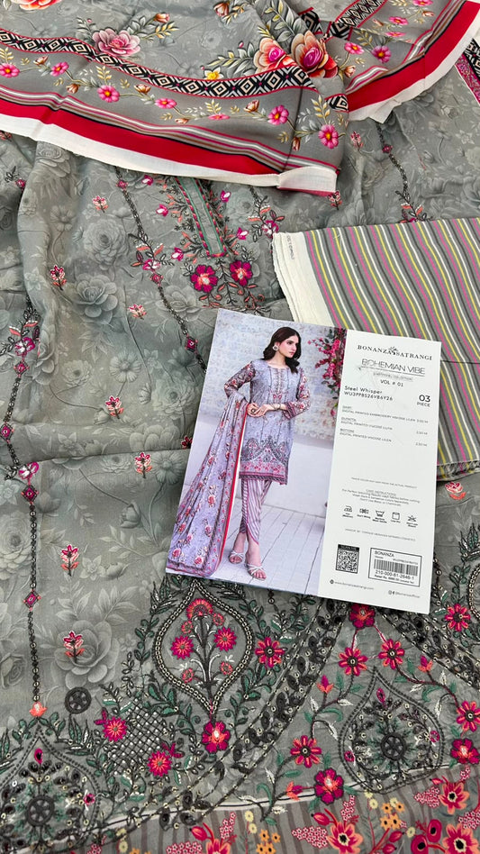 BONANZA LINEN EMB 3 PC