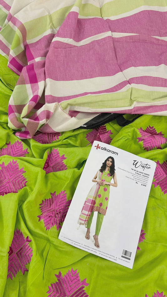 ALKARAM EMBROIDERED VISCOSE 3PC