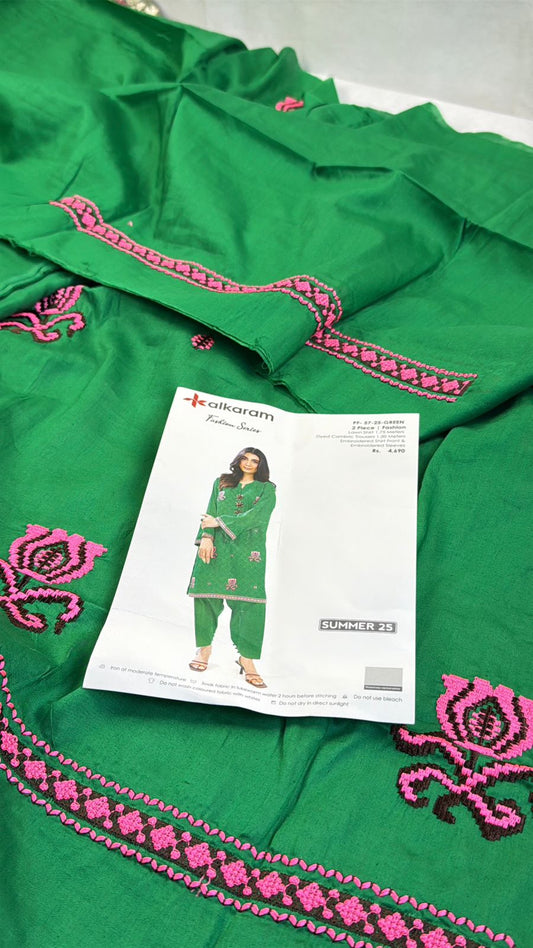 ALKARAM 2PC (EMBROIDERED) SHIRT TROUSER