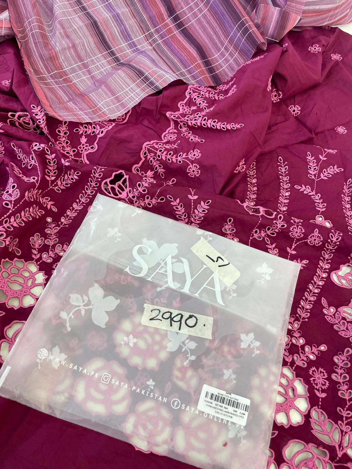 SAYA EMB LAWN 3 PC LUXURY