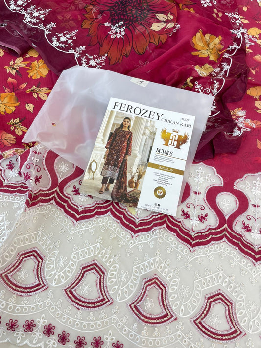 LUXURY LAWN CHIKANKARI 3PC