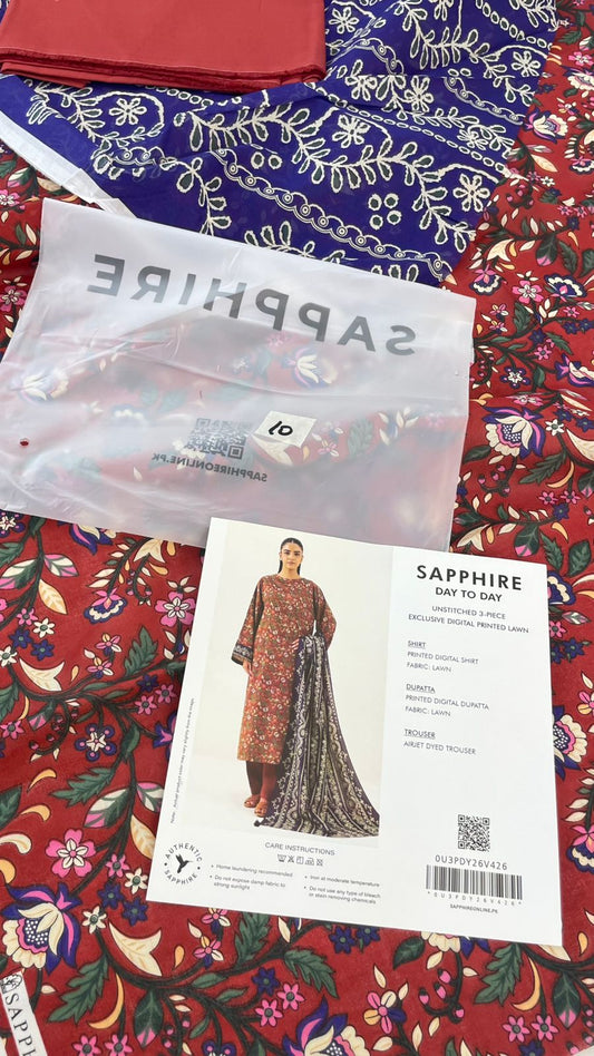 SAPPHIRE LAWN 3 PC