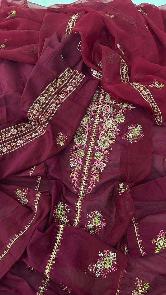 NISHAT EMB 2 PC SHIRT DUPATTA