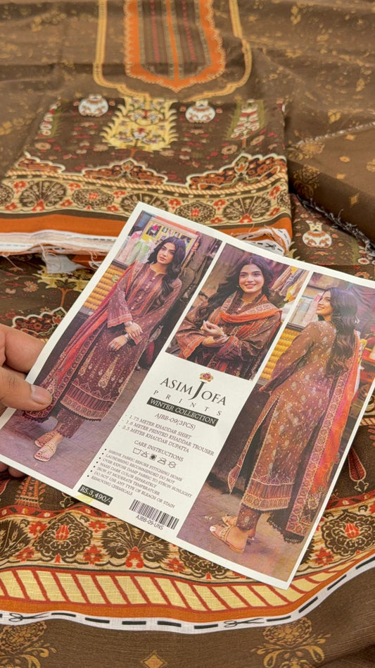 ASIM JOFA KHADDAR 3 PC