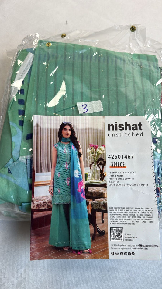 NISHAT LAWN 3 PC