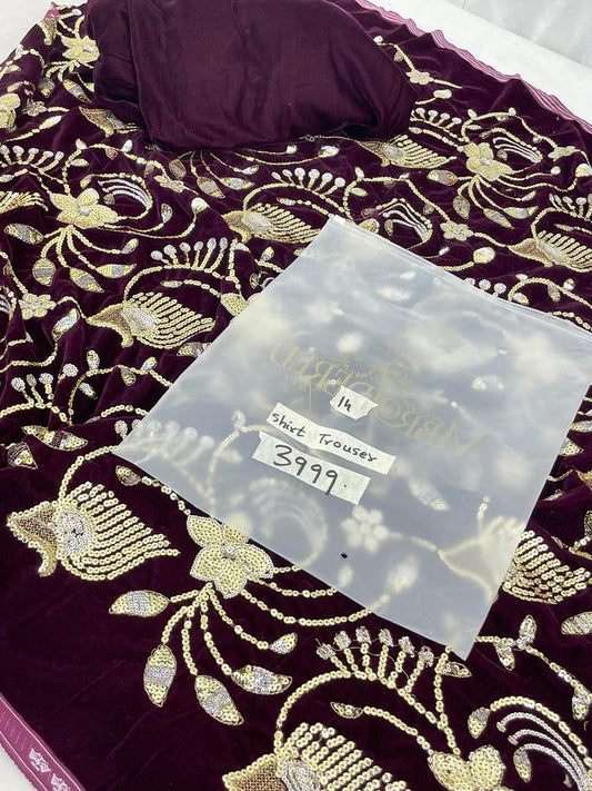 MARIA B EMB VELVET 2 PC