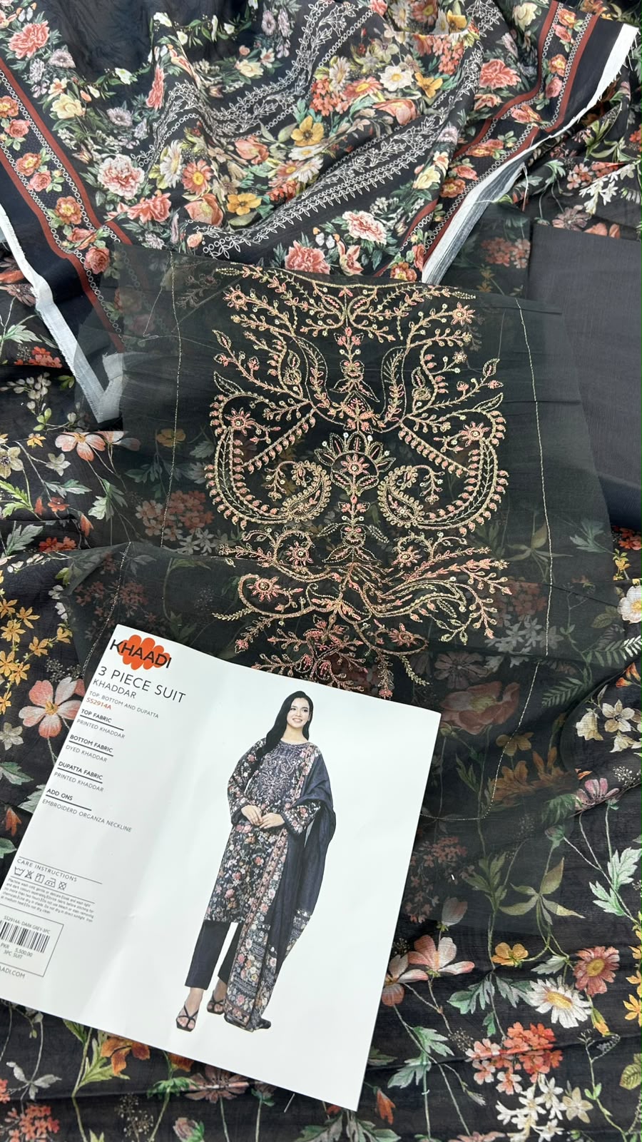 KHAADI EMBROIDERED KHADDAR 3 PC