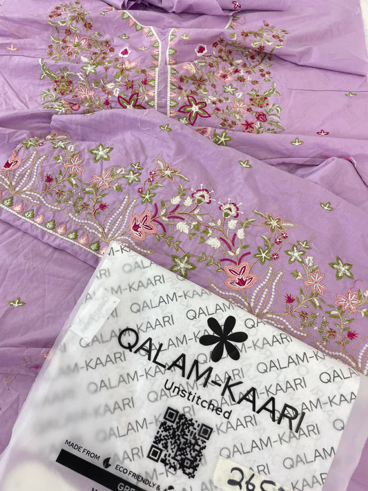 QALAM-KAARI EMBROIDERED 2 PC LAWN SHIRT TROUSER