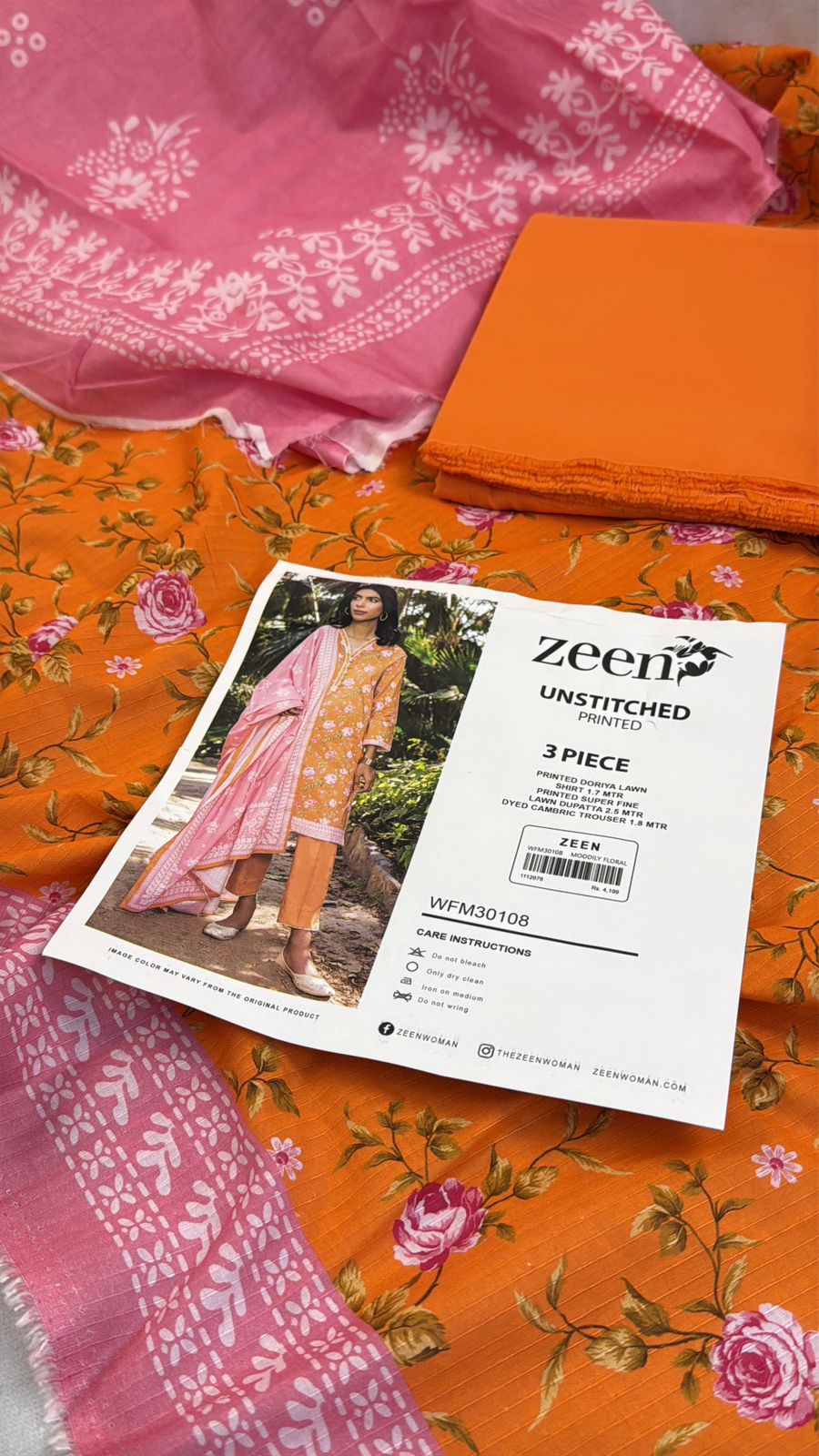 ZEEN LAWN 3PC