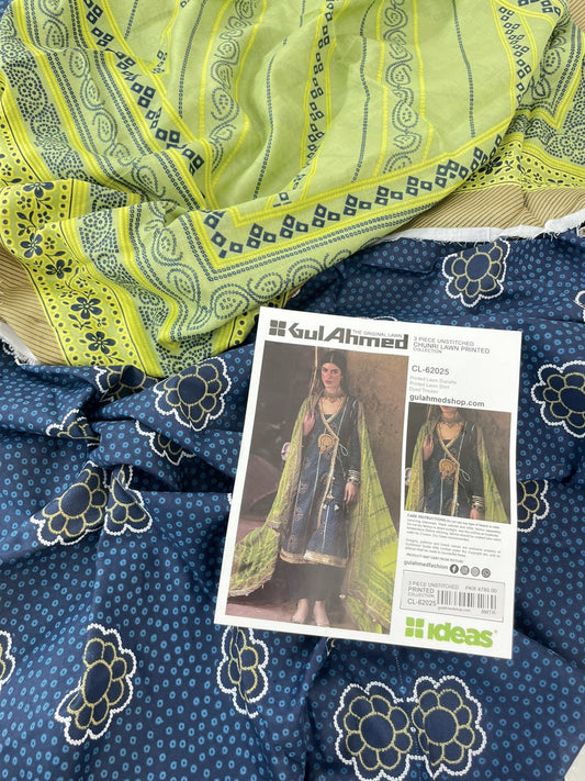 GULAHMED CHUNRI 3 PC LAWN