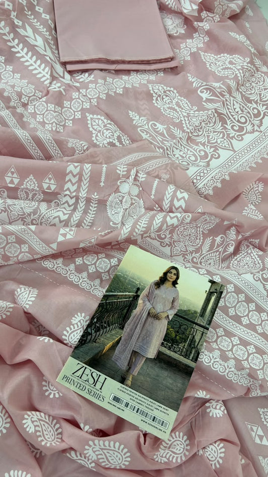 ZESH BLOCK PRINT LAWN 3 PC