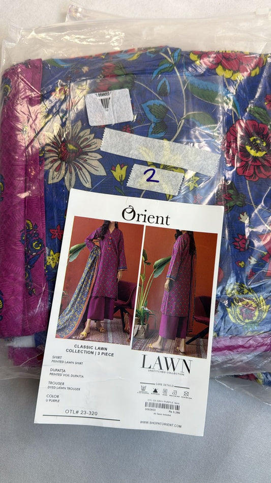 ORIENT LAWN 3 PC SELF JACQUARD