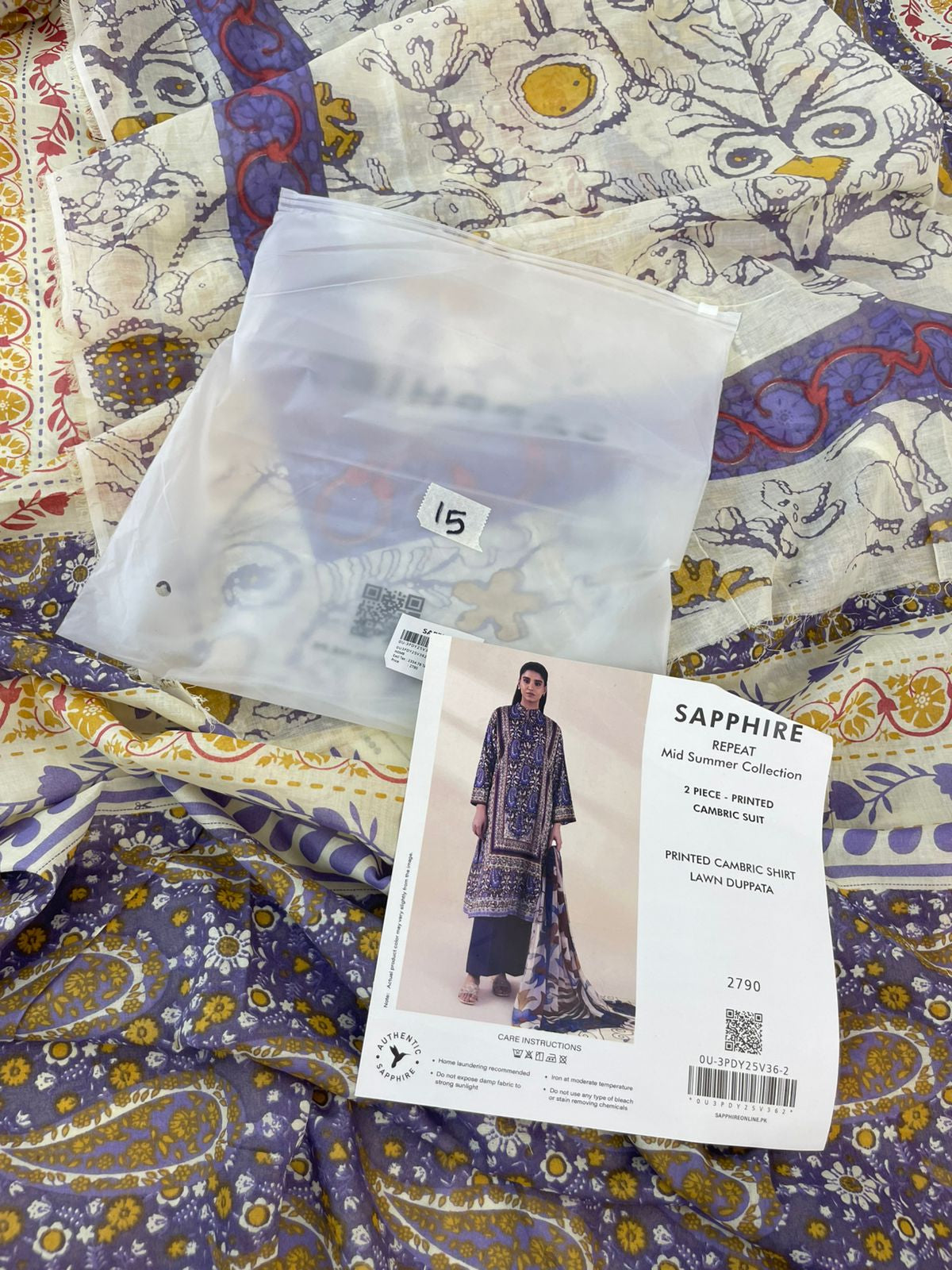 SAPPHIRE LAWN 2 PC SHIRT DUPATTA