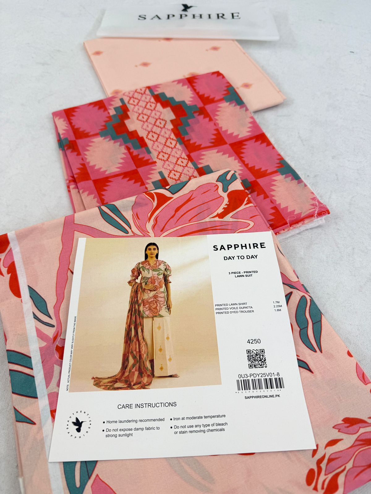 SAPPHIRE LAWN CAMBRIC 3 PC