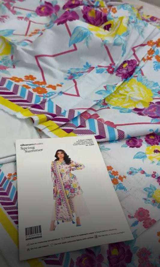 ALKARAM LAWN 3 PC
