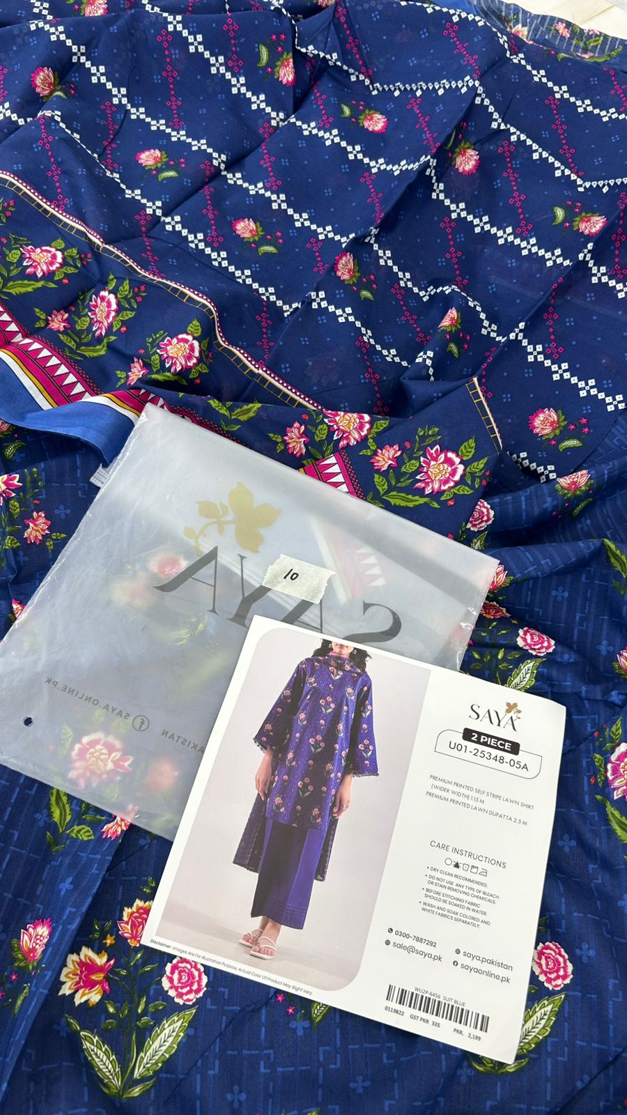SAYA LAWN 2 PC SHIRT DUPATTA