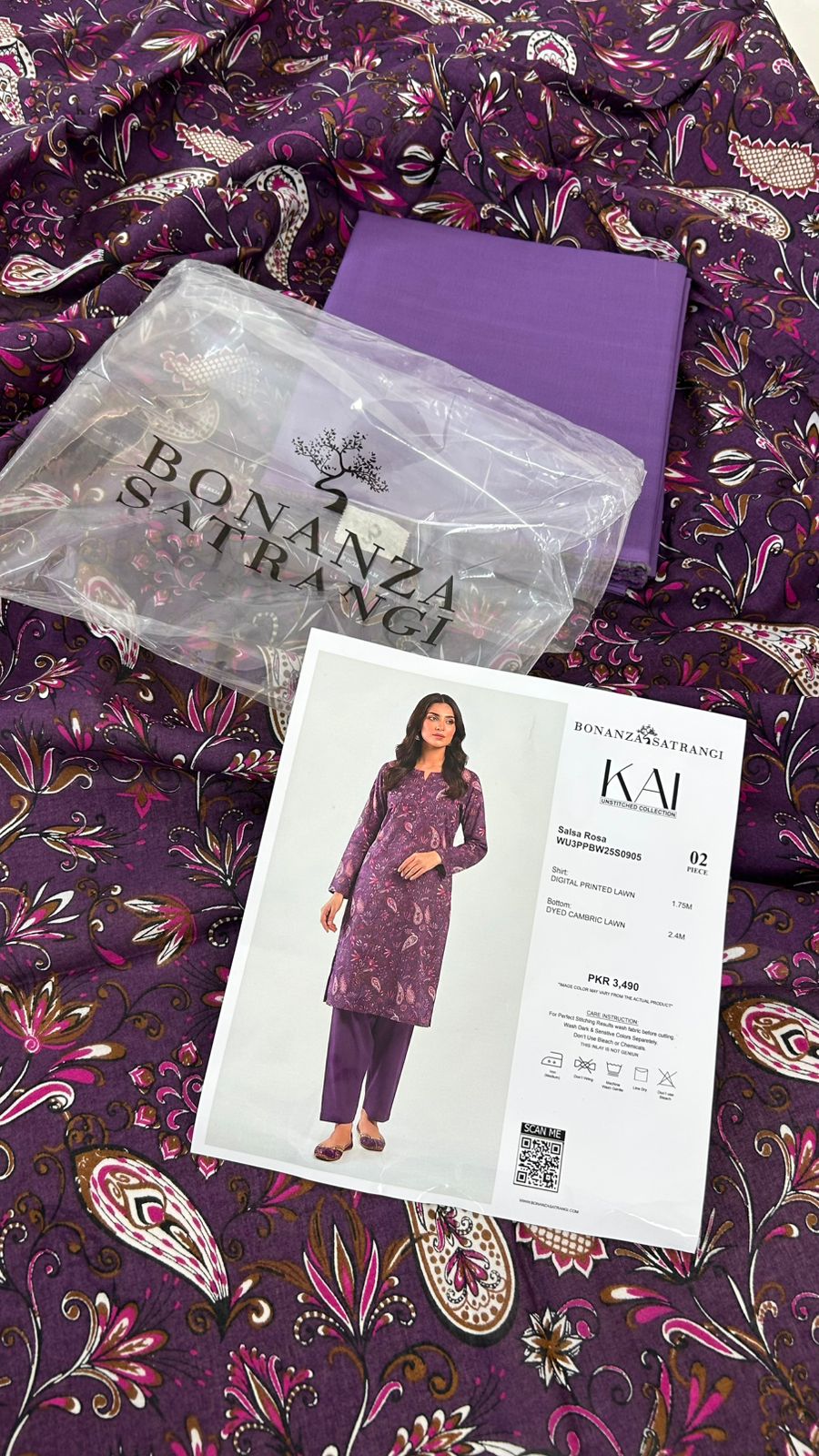BONANZA 2 PC LAWN SHIRT TROUSER